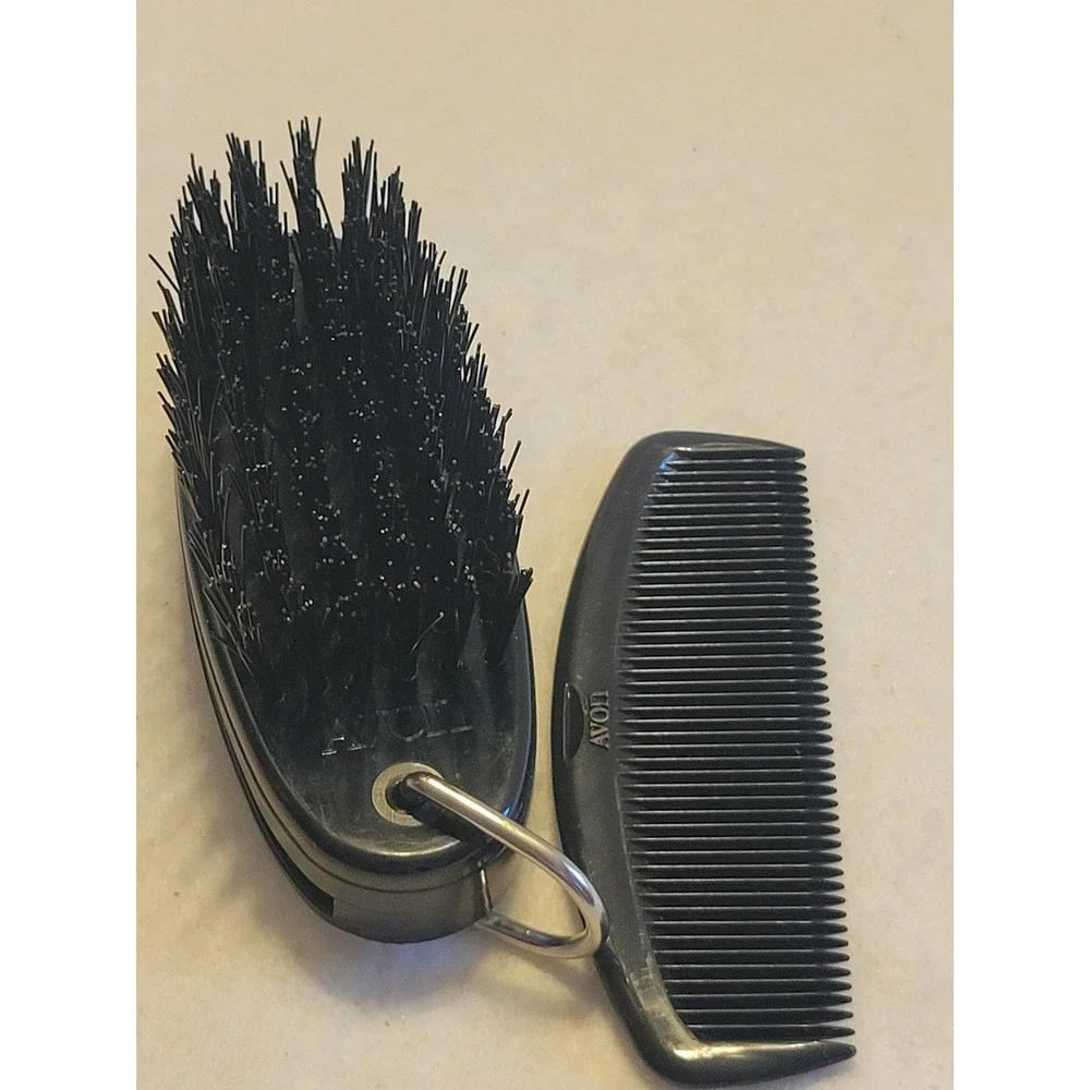 VTG Avon Jackknife Comb & Brush 1970 Collectible Vanity Plastic Set w/ Box